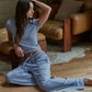 By Together - Knit Cotton Polyester Rayon Striped Flare Pants