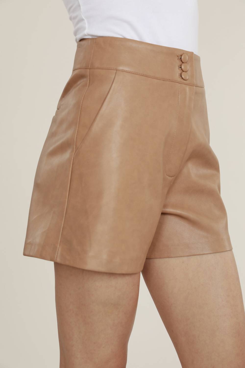 Dolce Cabo - High Waisted Faux Leather Shorts