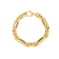 14k Yellow Gold Italian Alternating Paperclip Oval Links Bracelet (9.30 mm)