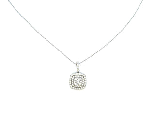 Aamiaa - 1.00 Carat Natural Diamond Cushion Double Halo Pendant