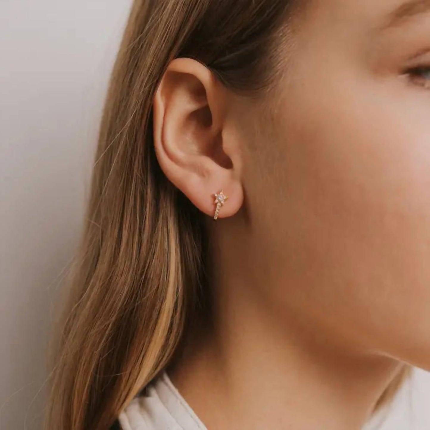 Jaxkelly - Celestial Pave Star Huggie Earring