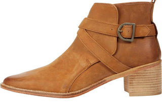 Free People - Women's Leather Back Loop Heeled Ankle Boot