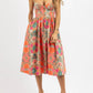 Olivaceous - Blossom Print Midi Dress