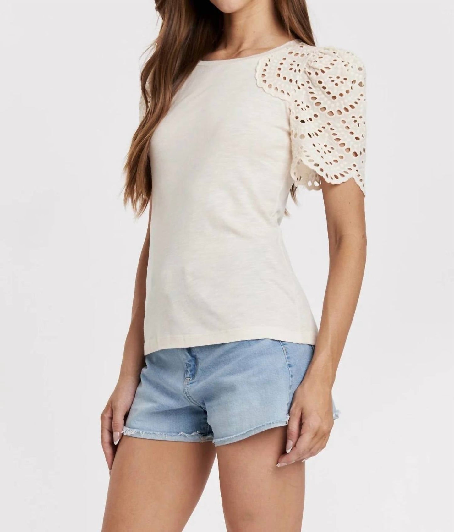 Another Love - Shea Contrast Eyelet Top