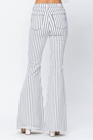 Judy Blue - High Waist Super Flare Pin Stripe Jean
