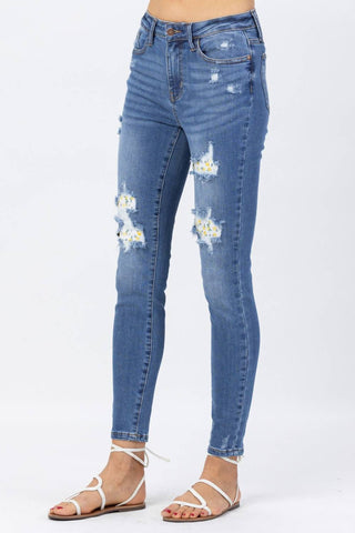 Judy Blue - High Waist Skinny Lemon Patch Denim Jeans