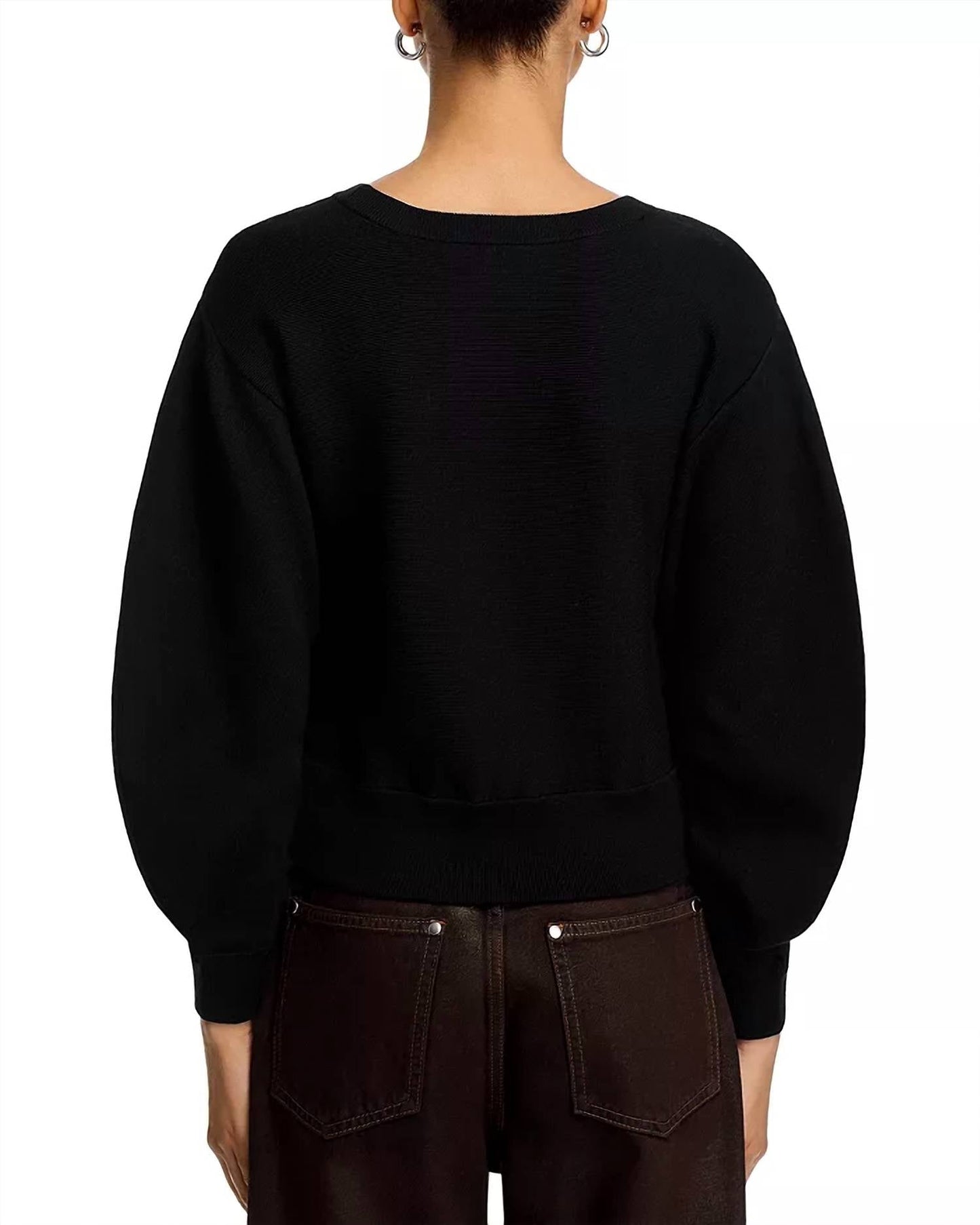 Steve Madden - Rosina Fine Rib Balloon Sleeve Sweater