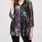 Joseph Ribkoff - Abstract Print Zip Front Organza Jacket