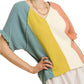 Umgee - Color Block Cotton Gauze Top