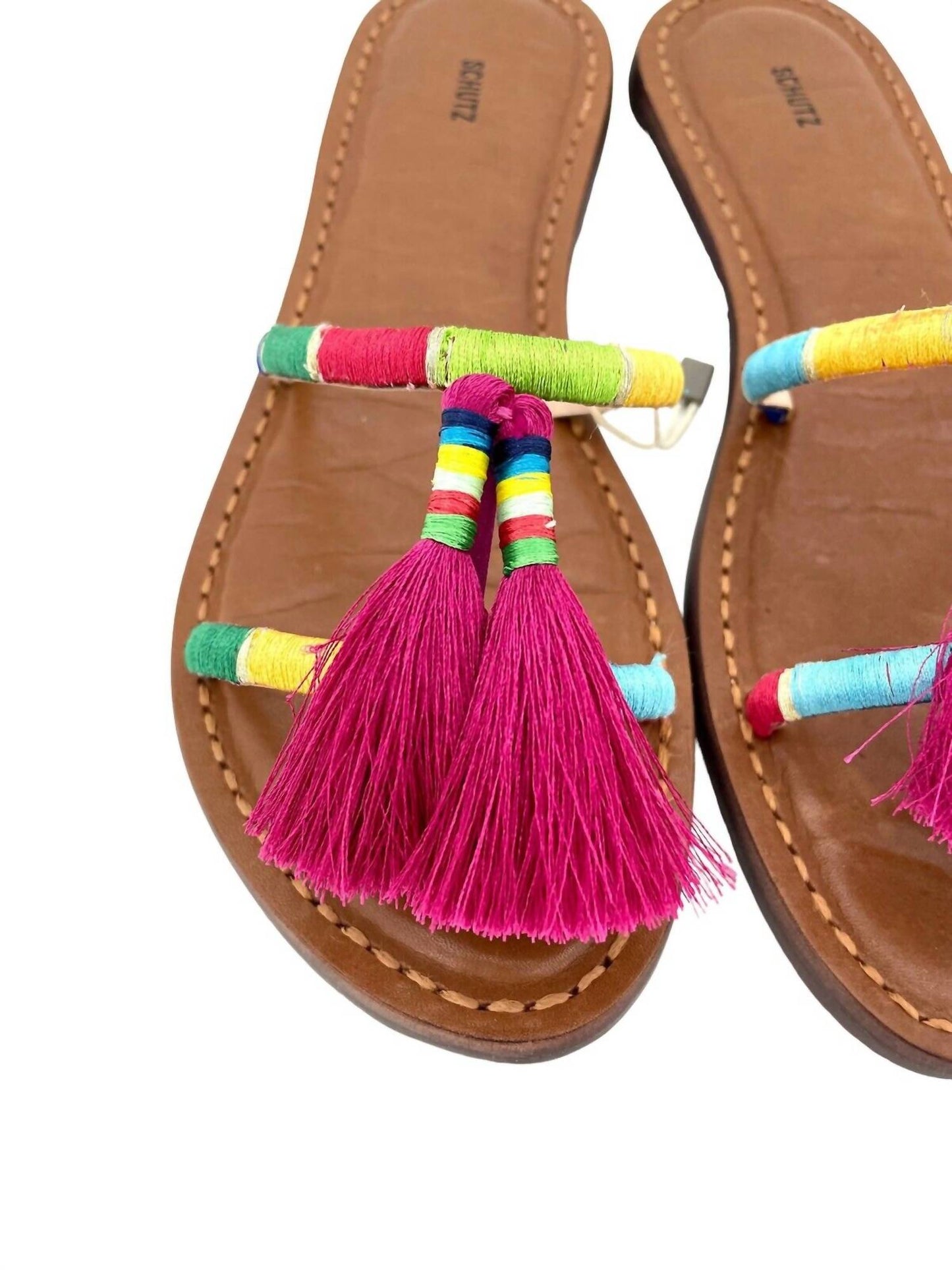 Schutz - Women's Tassels Strappy Flat Sandal