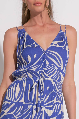 Elan - V-neck Tie Back Maxi Dress