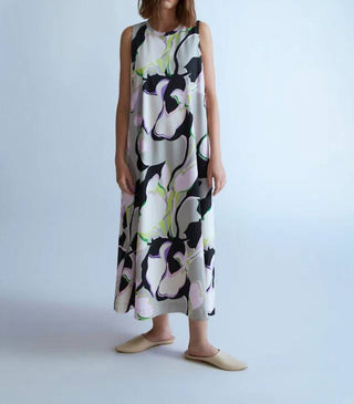 Psophia - Cotton Dress with Oyster Print