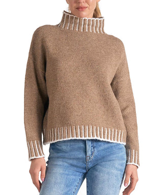Elan - Sky Mock Neck Sweater