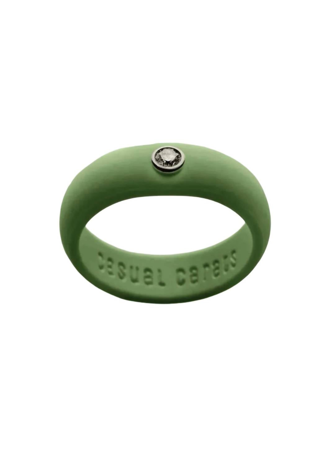 Casual Carats - Silicone Band Set Ring With 0.07ct Diamond