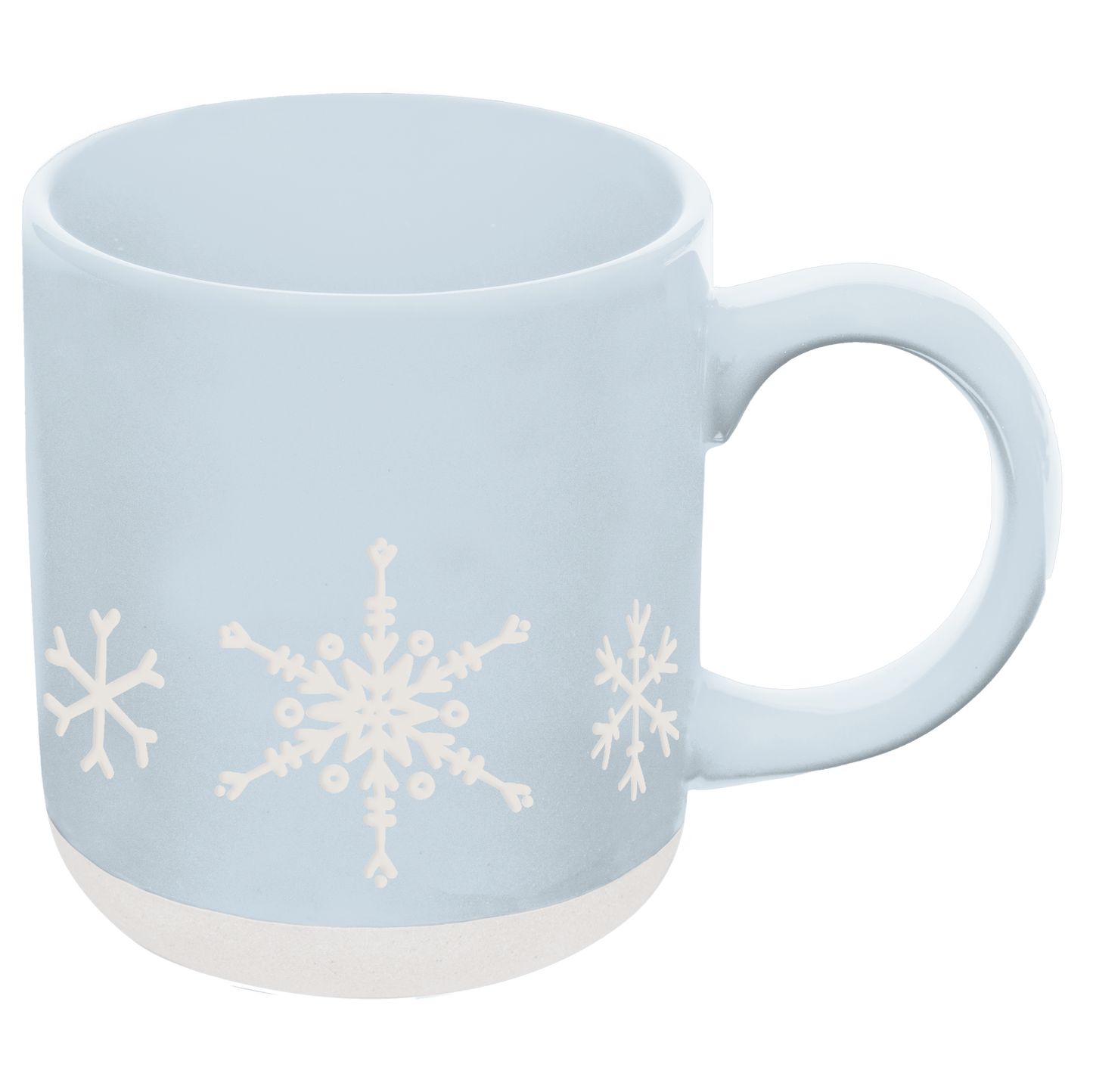 Snowflakes 14 oz Blue Stoneware Coffee Mug