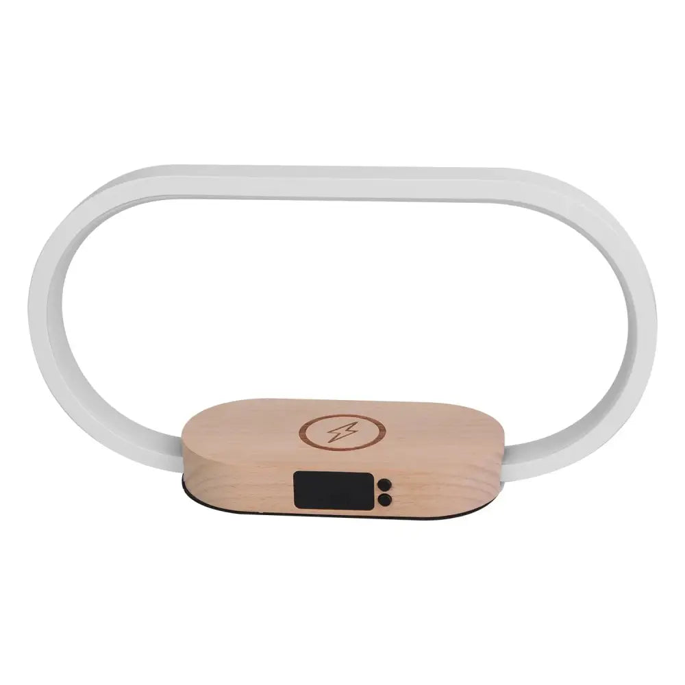 Oval Wireless Charging Touch Lamp with Digital Clock