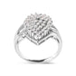 10K White Gold 1/2 Cttw Diamond Pear Shaped Cluster Ring (H-I Color, I1-I2 Clarity) - Ring Size 7