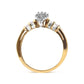10K Yellow Gold 1/2 Cttw Diamond Pear Shaped Head and Multi Row Channel Set  Shank Ring (H-I Color, SI2-I1 Clarity) - Ring Size 7