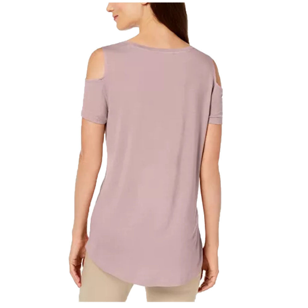 JM Collection Cold-Shoulder Swing T-Shirt Nude Size Extra Large
