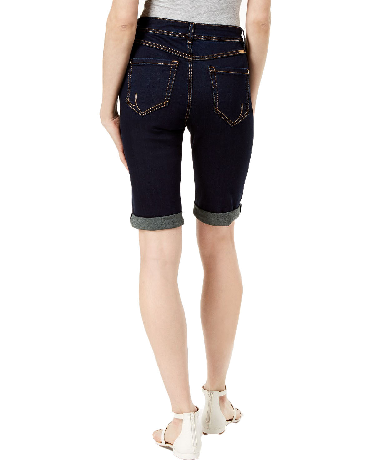 INC International Concepts Women's Petite Tikglo Cuffed Denim Shorts Size 8