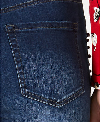 Charter Club Women's Faux-Pearl Trim Jeans Willow Wash Size 16"