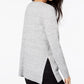Maison Jules Women's Cotton Crew-Neck Sweater Light Grey Size Large