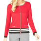 Karen Scott Women's Resort Stripe Hem Cardigan Red Size 2 Extra Large