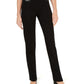 JM Collection Women's Faux-Leather-Trim Ponte-Knit Pants Black Size Medium