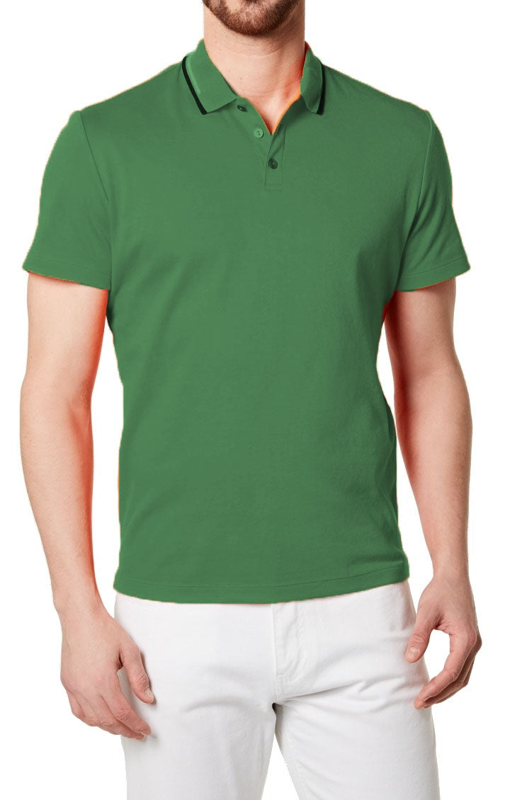 Alfani Men's Classic Fit Tipped Polo Cape Verde Size XXL