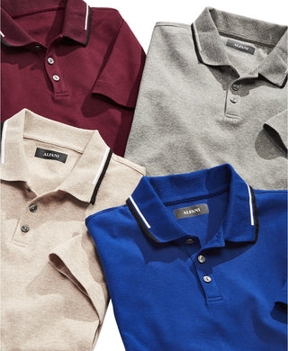 Alfani Men's Classic Fit Tipped Polo Cape Verde Size XXL
