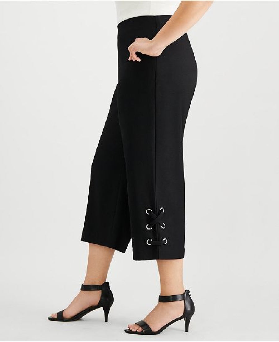 JM Collection Women's Plus Tummy-Control Pants Black Size 3 Extra Large