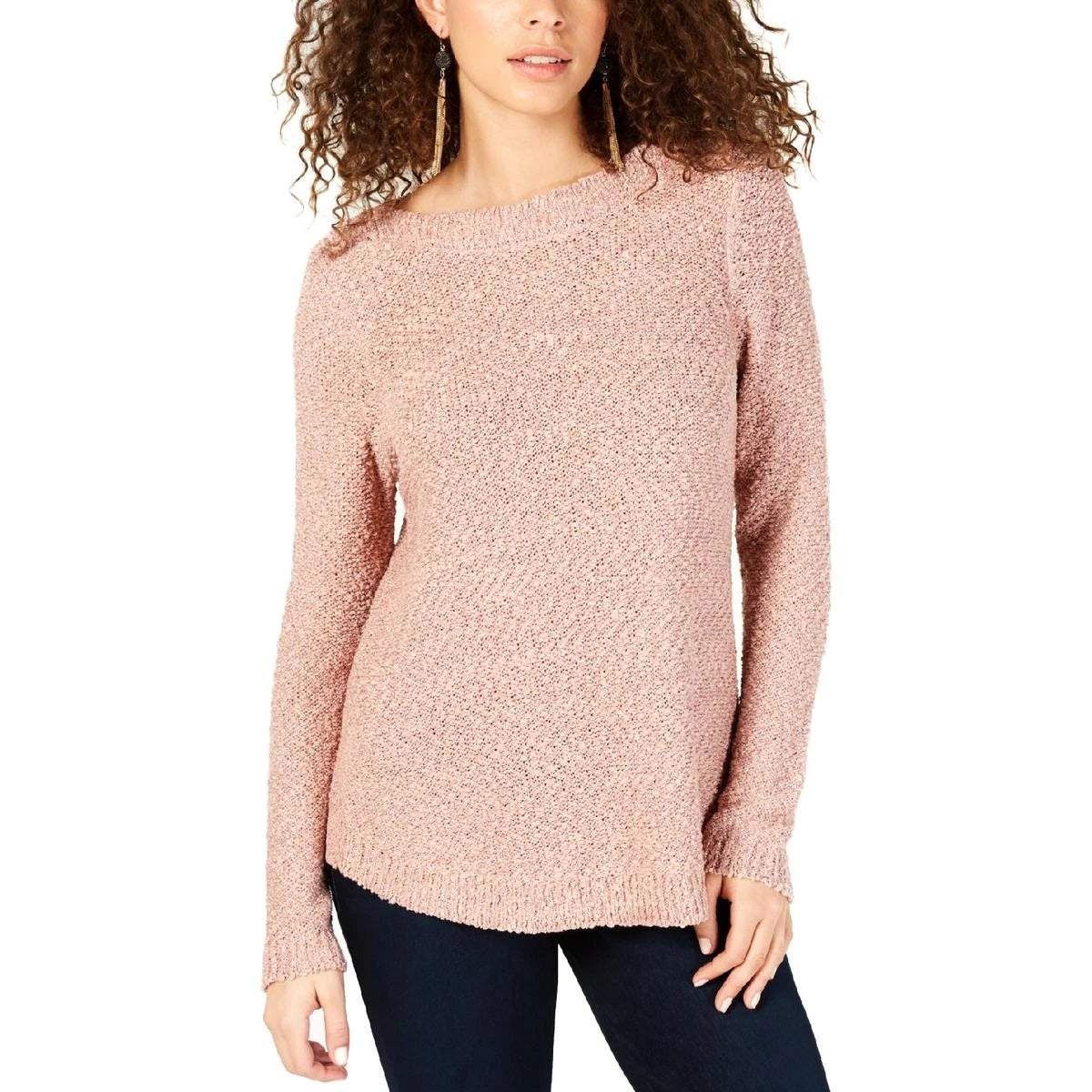 INC International Concepts Women's Petite Shine Metallic Sweater Size XL