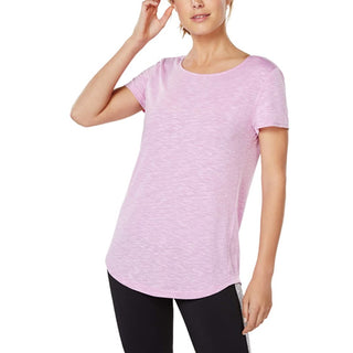 Ideology Women's Cross-Back Soft Athletic Shirt Holly Hock Size Small