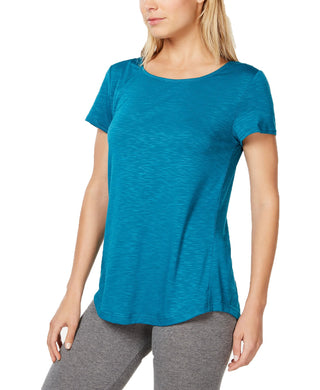 Ideology Women's Cross-Back T-Shirt Jade Vine Size Extra Small