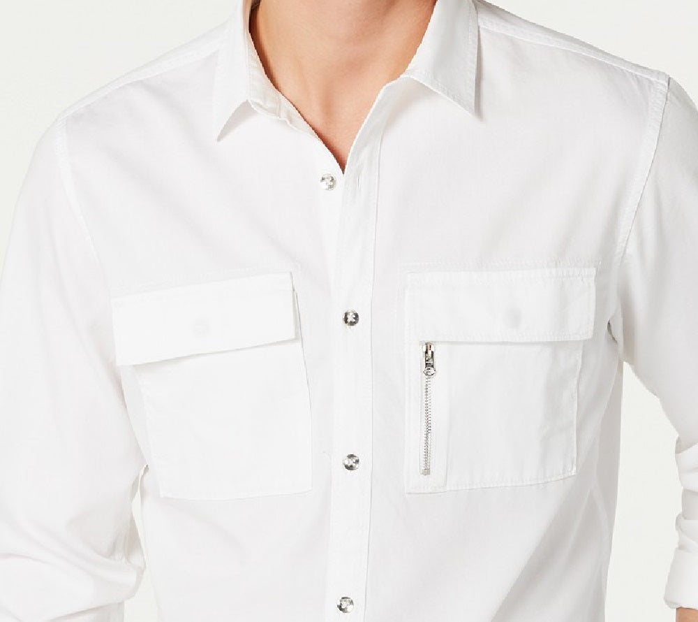 INC International Concepts Men's Regular-Fit Pocket Shirt White Size X-Small