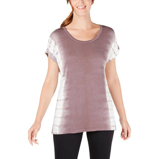 Ideology Women's Wavy Tie-Dyed T-Shirt Violet Stone Size Large