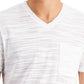 INC International Concepts Men's Broken-Stripe V-Neck T-Shirt White Size Large