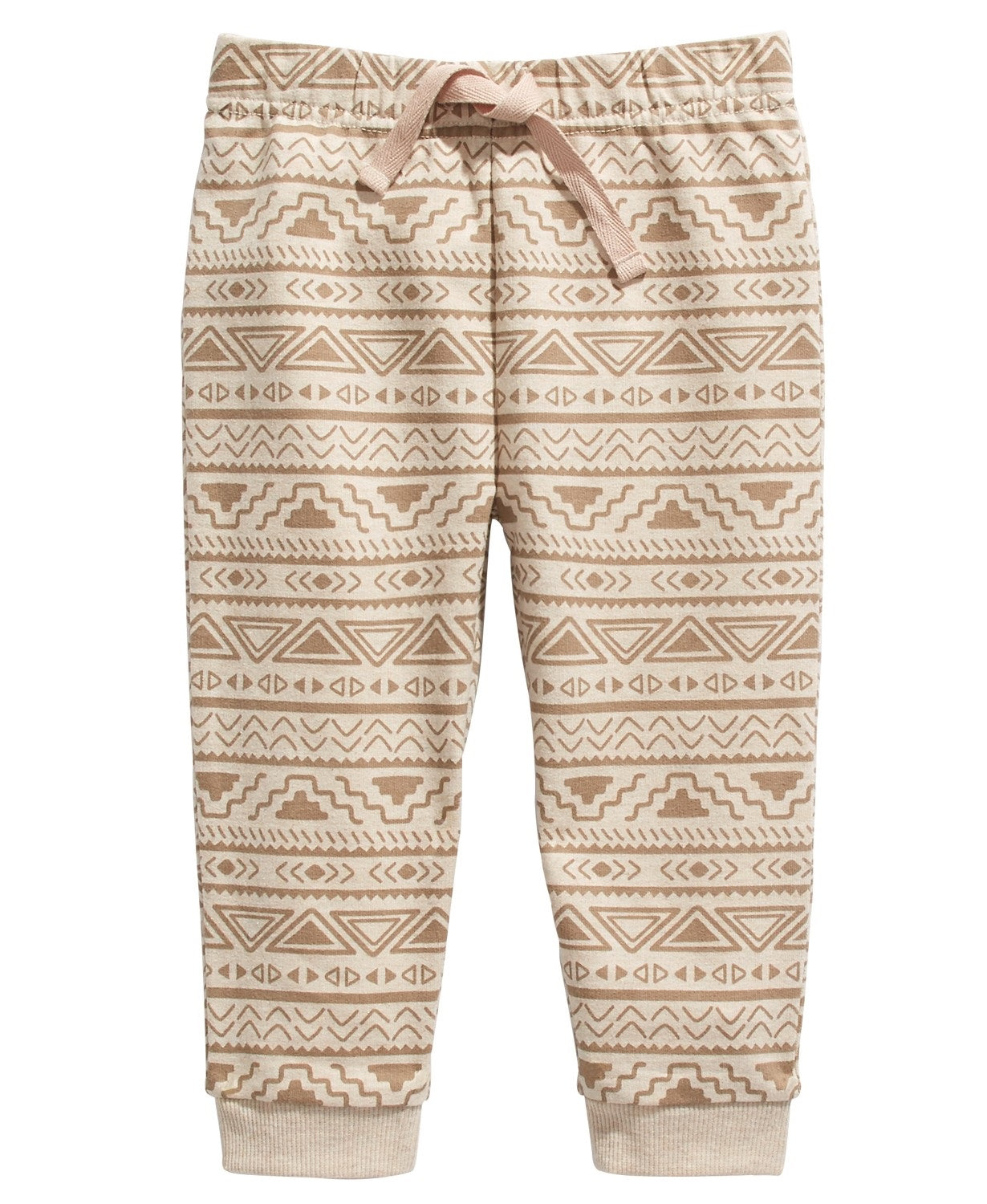 First Impressions Toddler Boys Geo-Print Jogger Pants Beige Size 24 Months
