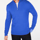 Alfani Men's Quarter-Zip Ribbed Placket Sweater Primary Blue Size Extra Large