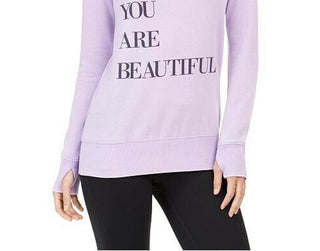 Ideology Women's Graphic Good Vibes Strappy Back Top Purple Size Medium