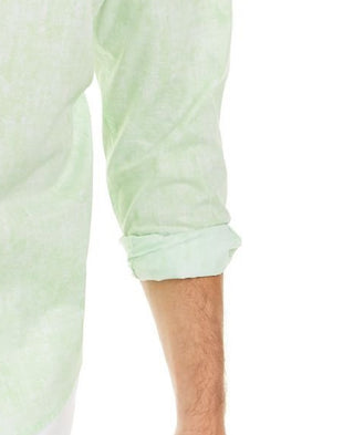 Alfani Men's Classic-fit Abstract Plaid Shirt Lime Oxide Size Small