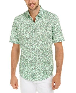 Alfani Men's Classic-Fit Lizard-Print Shirt Fresh Clover Size Large