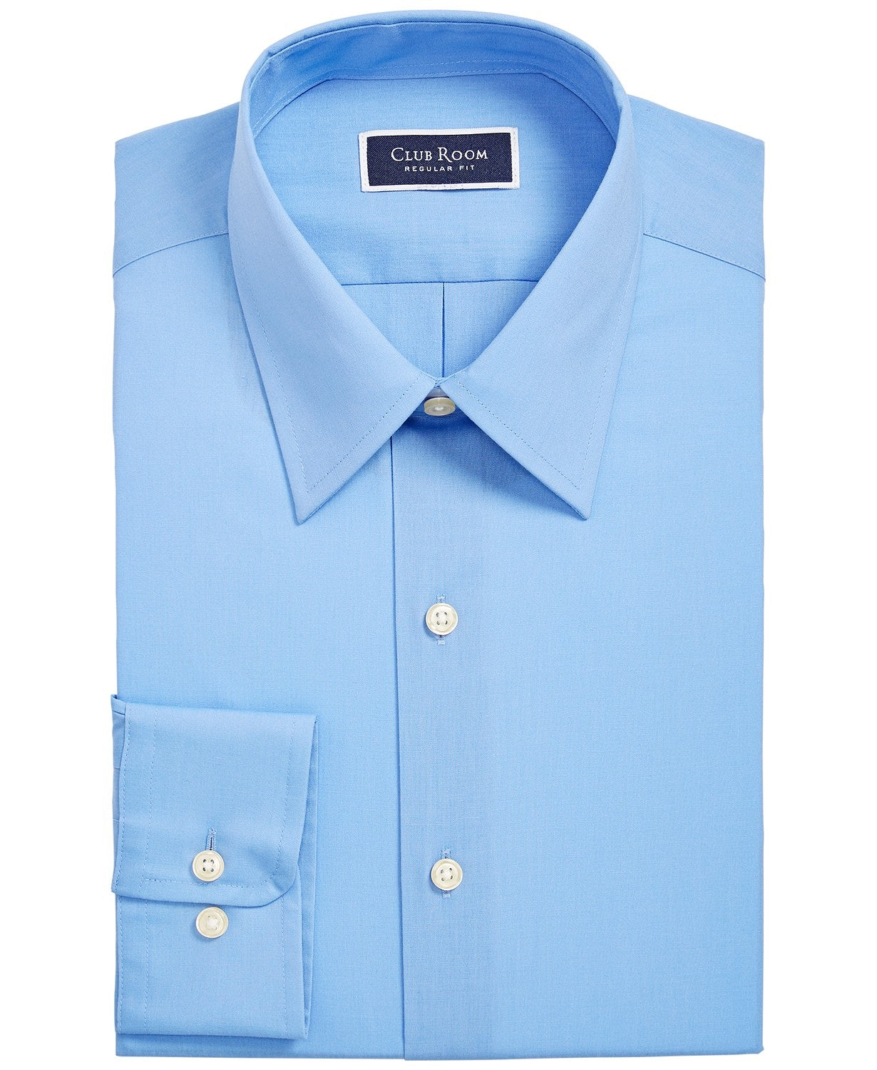 Club Room Men's Classic/Regular-Fit Solid Dress Shirt French Blue Size 16.5x32-33