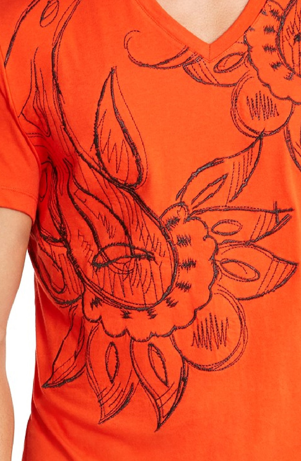 INC International Concepts Men's Finalized Paisley T-Shirt Orange Size Small