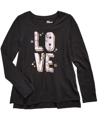 Epic Threads Big Girls Love T-Shirt Black Size Extra Large