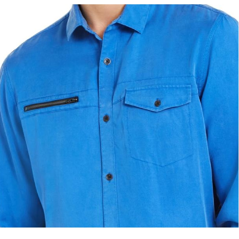 INC International Concepts Men's Lyocell Shirt Blue Bright Size Extra Small