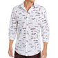 INC International Concepts Men's Expressions Print Shirt White Size Large