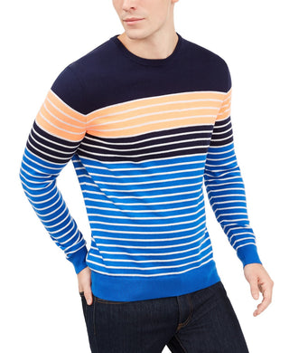 Club Room Men's Striped Crewneck Sweater Cosmic Crunch Size Small