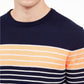 Club Room Men's Striped Crewneck Sweater Cosmic Crunch Size Small