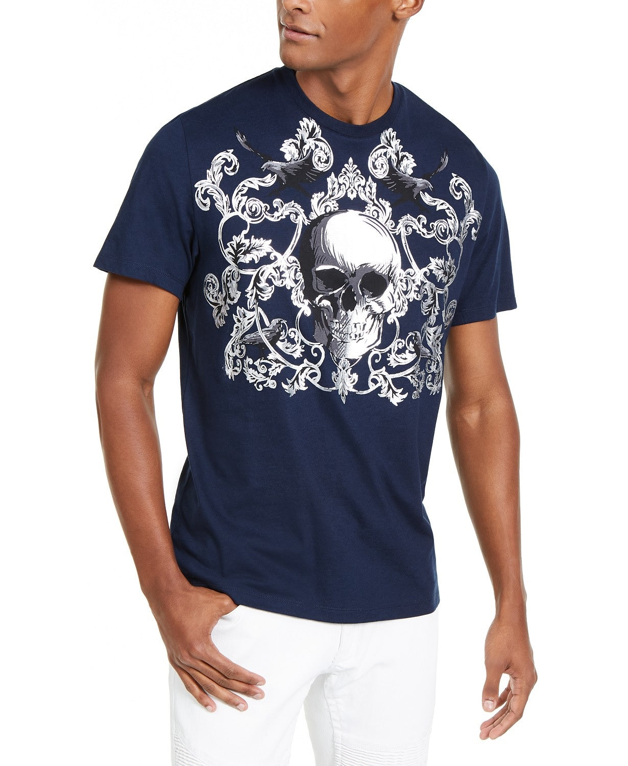 INC International Concepts Men's Berk Skull & Scrolls Graphic T-Shirt Size Large
